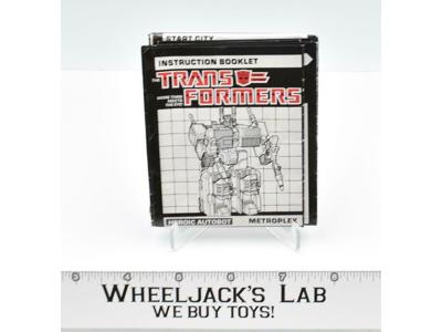 Metroplex Instruction Manual Booklet 1985 Hasbro G1 Transformers