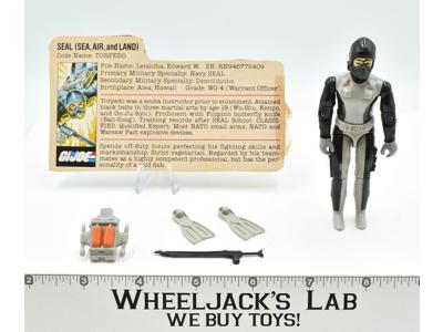 Torpedo Seal V1 100% Complete GI Joe 1983 Vintage Hasbro Action Figure