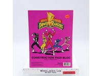Mighty Morphin Power Rangers Construction Pad/Bloc 1994 Paper Sheets 9x12