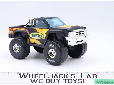 #51242 Metal Plastic 4x4 Monster Truck Black W/ Flames 2005 Tonka Toy Truck