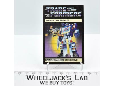 Soundwave Action Figure Instruction Manual Booklet 1984 Hasbro G1 Transformers
