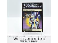 Soundwave Action Figure Instruction Manual Booklet 1984 Hasbro G1 Transformers