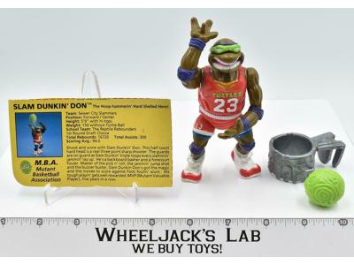 Slam Dunkin' Don 100% Complete Teenage Mutant Ninja Turtle 1991 Playmates Figure