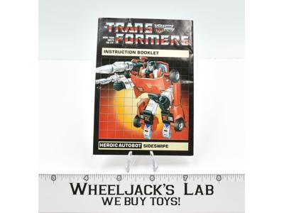 Sideswipe Action Figure Instructions Manual Booklet Sheet 1984 G1 Transformers
