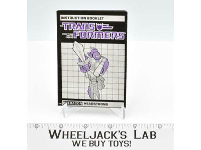 Headstrong Action Figure Instruction Manual Booklet 1986 Hasbro G1 Transformers