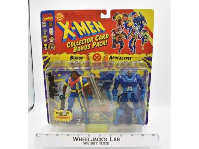 Bishop &amp; Apocalypse Collector Card Bonus X-Men Marvel Comics Toybiz 1994 MOSC