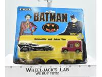 Batman MOSC NEW Diecast Metal ERTL 1989 Batmobile, Joker Van Set