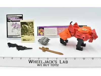 Rampage Predaking NEAR MINT 1986 W/PAPERS &amp; UNUSED STICKERS G1 Transformers