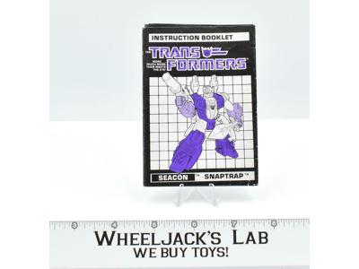 Snaptrap Action Figure Instruction Booklet Manual 1988 Vintage G1 Transformers