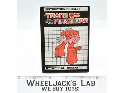 Hosehead Action Figure Instruction Manual Booklet 1988 Hasbro G1 Transformers