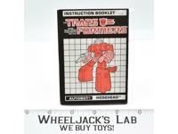 Hosehead Action Figure Instruction Manual Booklet 1988 Hasbro G1 Transformers