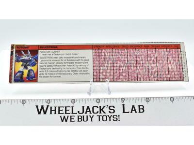 Bluestreak Action Figure Tech Spec 1985 Vintage Hasbro G1 Transformers