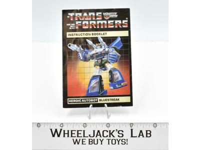 Bluestreak Instructions Manual Booklet 1985 Hasbro G1 Transformers Vintage