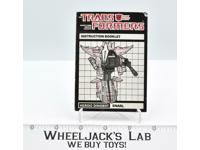 Snarl Action Figure Instruction Manual Booklet 1985 Hasbro G1 Transformers