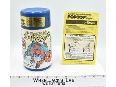Hulk Spiderman Captain America Pop-Top Thermos Bottle 1983 Aladdin