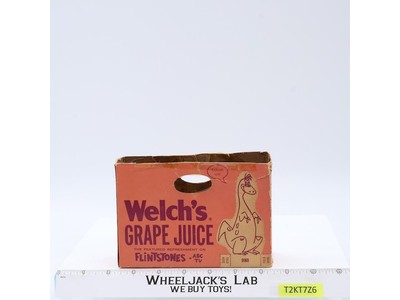 Flintstones Welch's Grape Juice Carrier EMPTY Hanna-Barbera Vtg 1962 w/Punch-out