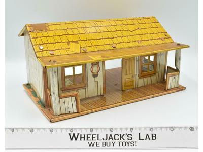 Tin Ranch Log Cabin Vintage 1950's Marx Western Ranch Playhouse