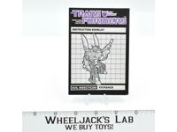 Kickback Action Figure Instruction Manual Booklet 1985 Hasbro G1 Transformers