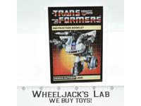 Jazz Action Figure Vintage Instruction Manual Booklet 1984 G1 Transformers