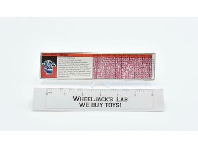 Freeway Action Figure Tech Spec 1987 Vintage Hasbro G1 Transformers