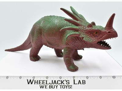 Styracosaurus Dinosaur 1980s Dormei Rubber Action Figure Green Red