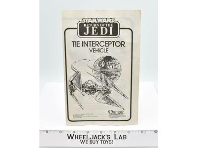 Tie Interceptor Instructions Manual Star Wars ROTJ 1983 Kenner Vintage Vehicle