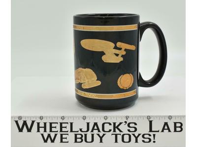 Star Trek Oversized Black Gold Mug 1994 Vintage Paramount Pictures Coffee Cup