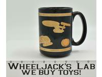 Star Trek Oversized Black Gold Mug 1994 Vintage Paramount Pictures Coffee Cup