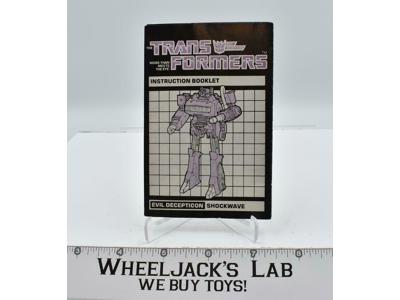 Shockwave Action Figure Instruction Manual Booklet 1985 Hasbro G1 Transformers