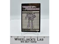 Shockwave Action Figure Instruction Manual Booklet 1985 Hasbro G1 Transformers