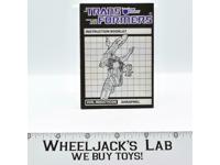 Shrapnel Action Figure Instruction Booklet Manual 1985 Vintage G1 Transformers