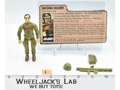 Zap #1 100% Complete W/ Card Swivel Arms V1.5 GI Joe 1983 Hasbro Figure