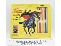 Crayon By Number Zorro Walt Disney's Whitman 32 Pictures 8 Giant Crayons 1965