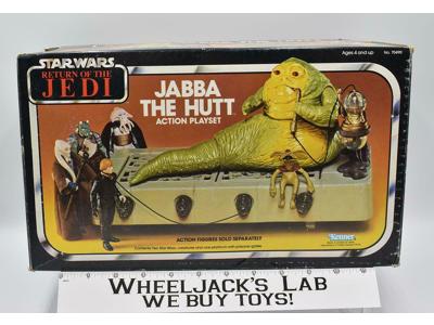 Jabba The Hutt Action Playset w Box Complete Star Wars ROTJ Kenner Vintage 1983