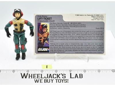 Lift Ticket #1 V1 GI Joe ARAH Vintage Hasbro 1986 Action Figure