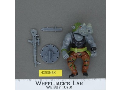 Rocksteady HARD HEAD 100% Complete Teenage Mutant Ninja Turtles 1988 Playmates