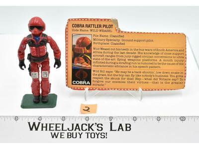 Wild Weasel #2 V1 100% Complete GI Joe ARAH Vintage Hasbro 1984 Action Figure
