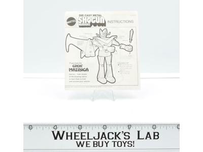 Raider Mazinga Z Dragun Poseidon Instructions Manual Shogun Warriors Mattel 1978