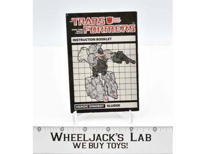 Sludge Instructions Manual Booklet 1985 Hasbro G1 Transformers Vintage Figure