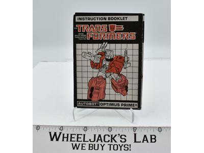 Optimus Prime Powermaster Instruction Manual Booklet 1988 Hasbro G1 Transformers