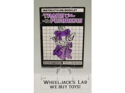 Skullcruncher Action Figure Instruction Manual 1987 Hasbro G1 Transformers