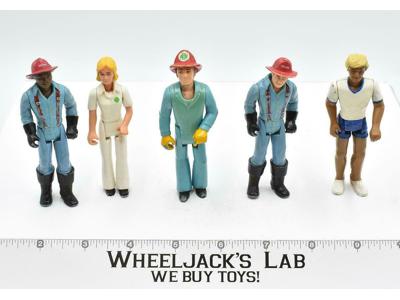 Lot of 5 Adventure People 1980 Fisher Price Nurse Firefighters Jogger