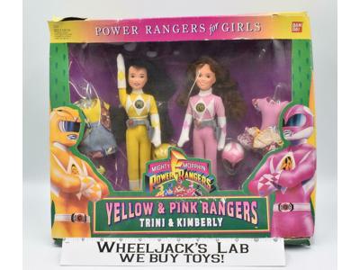 Yellow &amp; Pink Rangers MISB Mighty Morphin Power Rangers For Girls 1994 Bandai