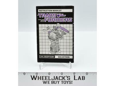 Galvatron Action Figure Vintage Instruction Booklet Manual 1986 G1 Transformers