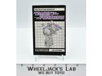 Galvatron Action Figure Vintage Instruction Booklet Manual 1986 G1 Transformers