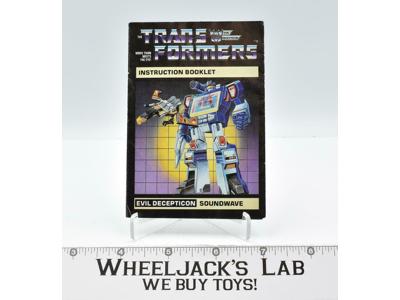 Soundwave Action Figure Instruction Manual Booklet 1984 Hasbro G1 Transformers