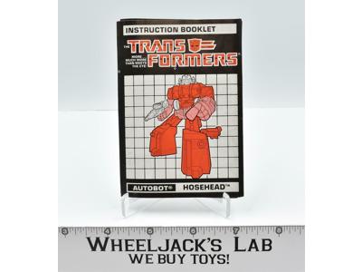 Hosehead Instruction Manual Booklet 1987 Hasbro G1 Transformers Vintage