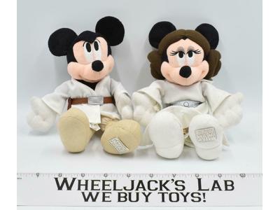 Mickey &amp; Minnie as Luke &amp; Leia Star Wars Weekends 2007 Disney Plush NEW W/Tags