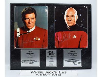 The Captains Kirk &amp; Picard Star Trek 1991 AUTOGRAPHED Plaque #151/2500