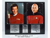 The Captains Kirk &amp; Picard Star Trek 1991 AUTOGRAPHED Plaque #151/2500